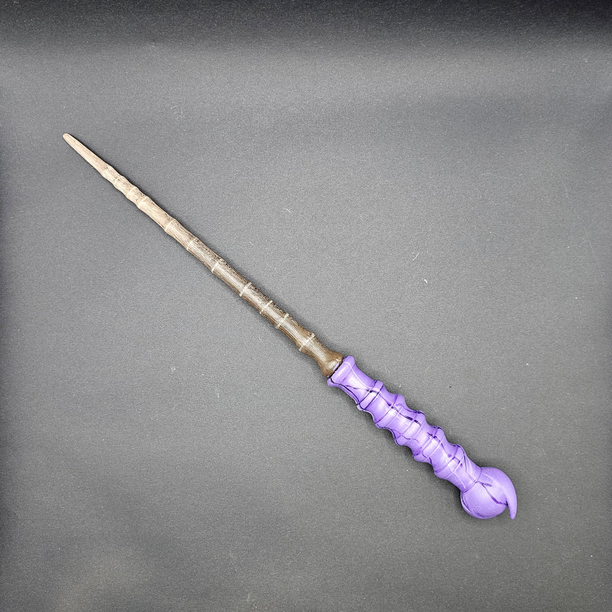 Hogwarts Legacy inspired Ringed Dark Brown & Orbicular Violet Wand