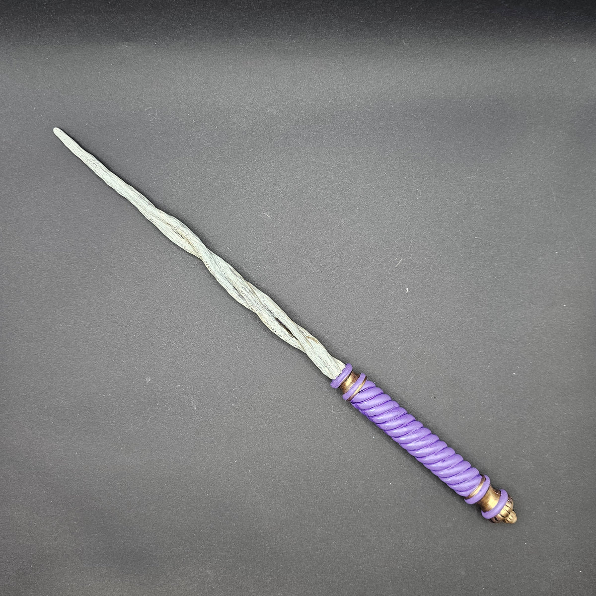 Hogwarts Legacy inspired Spiral Ash Brown & Swirl Lilac Wand