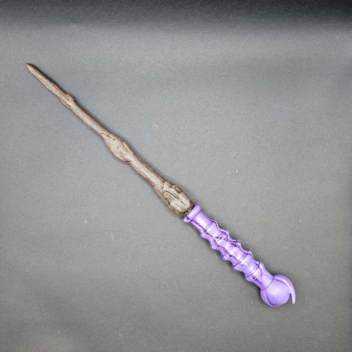 Hogwarts Legacy inspired Stalk Dark Brown & Orbicular Violet Wand