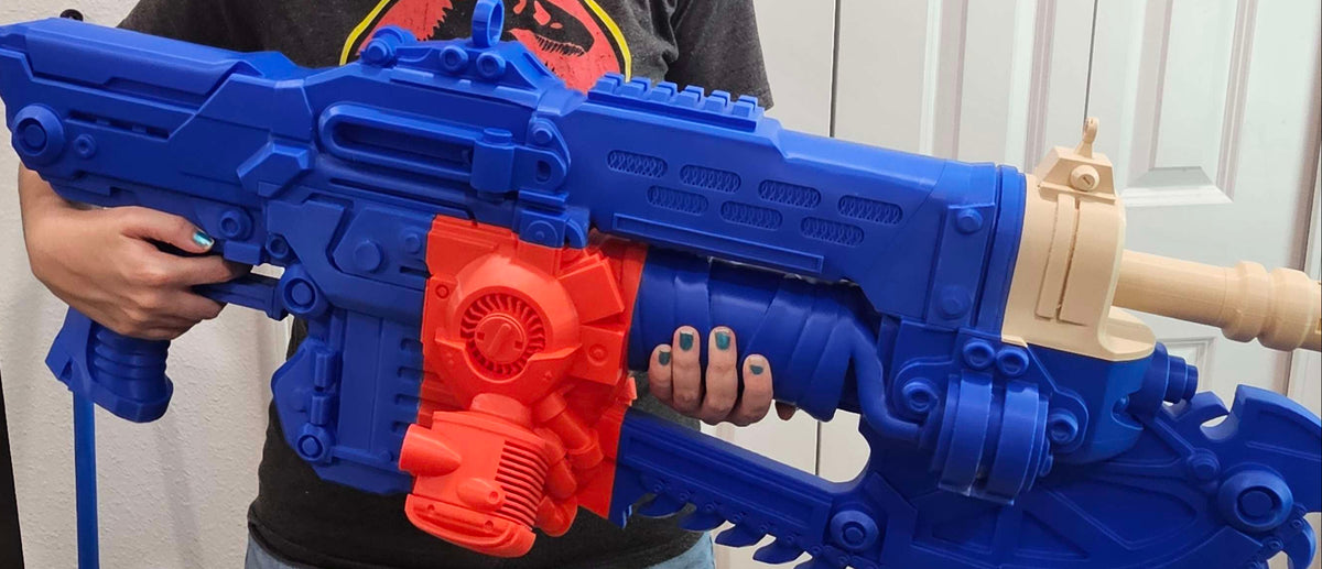 Gears Of War E Day inspired life size Lancer prop RAW PRINT