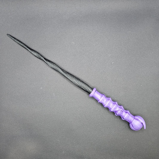 Hogwarts Legacy inspired Soft Spiral Black & Orbicular Violet Wand