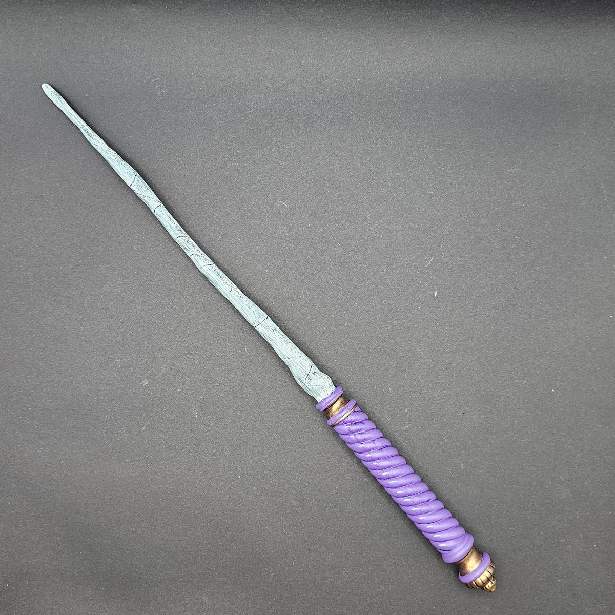 Hogwarts Legacy inspired Natural Grey & Swirl Lilac Wand