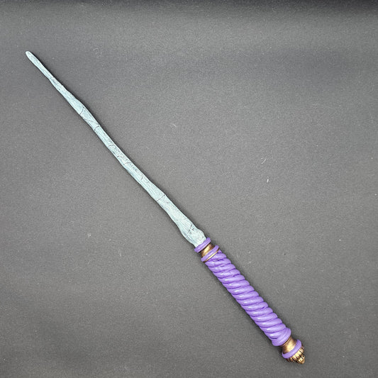 Hogwarts Legacy inspired Natural Grey & Swirl Lilac Wand