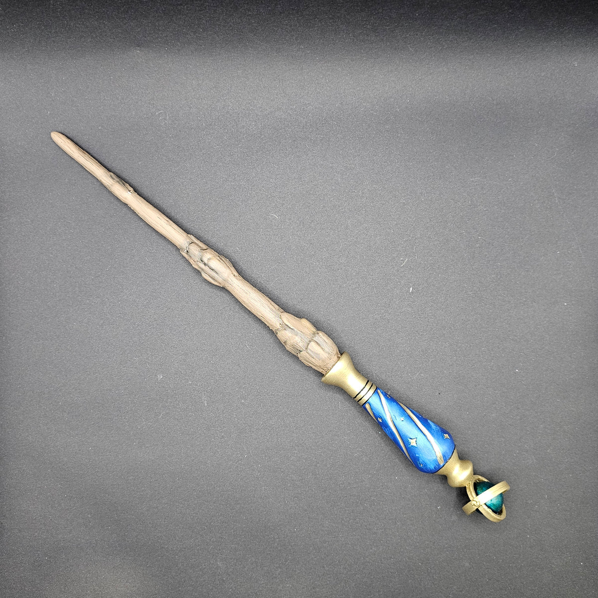 Hogwarts Legacy inspired Stalk Honey Brown & Celestial Blue Wand