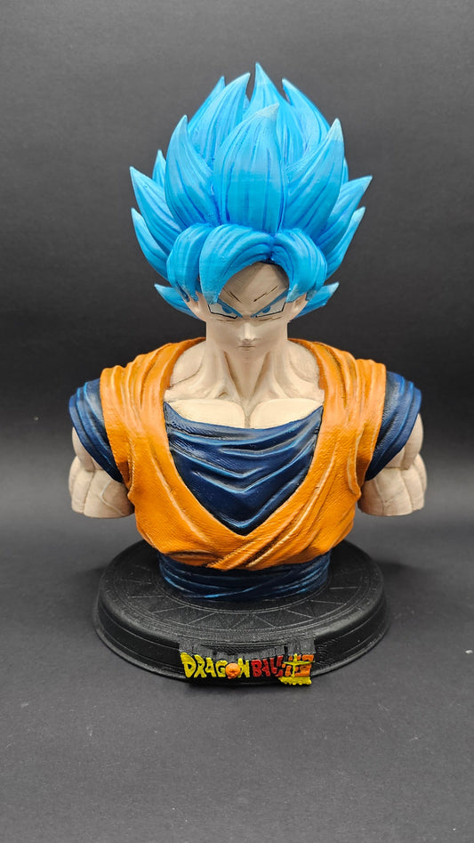 Dragon Ball inspired Super Saiyan Blue Goku Character Bust