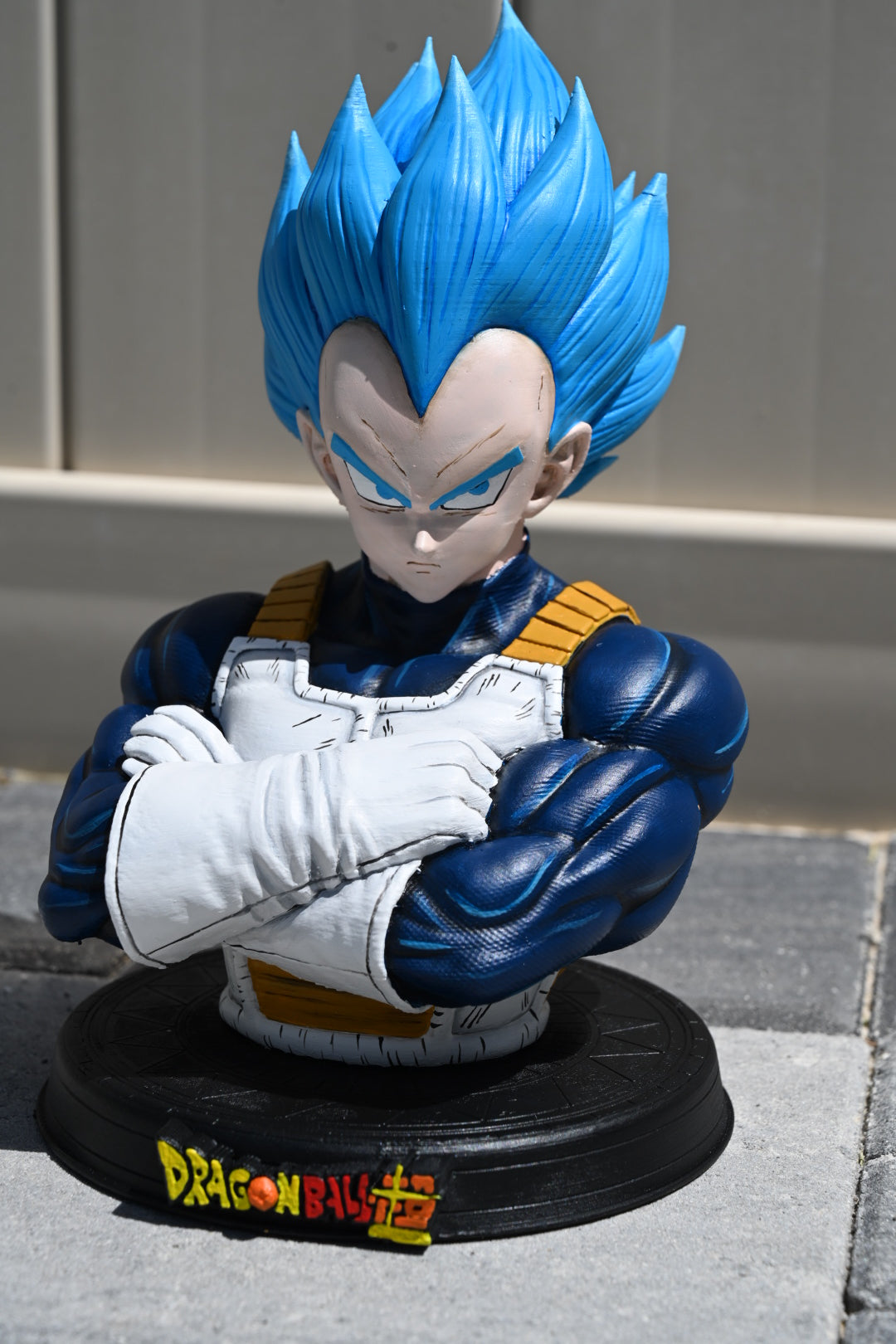 Dragon Ball inspired Super Saiyan Blue Vegeta character Bust